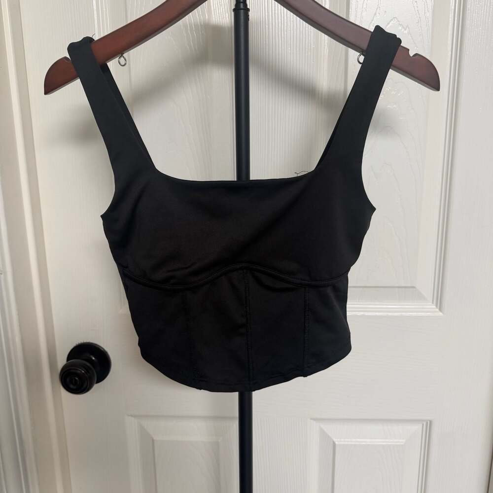Live In The Moment Black Corset Style Crop Top Size S/0118